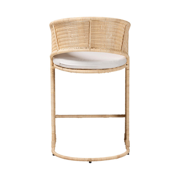 Bali & Pari Handcrafted Rattan Counterstool with Metal Frame for Kitchen or Bar