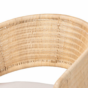 Bali & Pari Handcrafted Rattan Counterstool with Metal Frame for Kitchen or Bar
