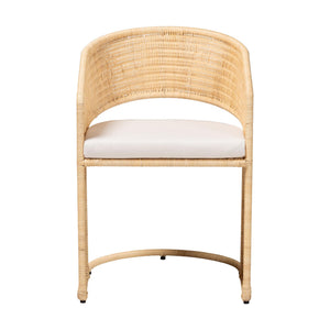 Bali & Pari Handcrafted Rattan Dining Chair with Cushion Bohemian Coastal Artisan