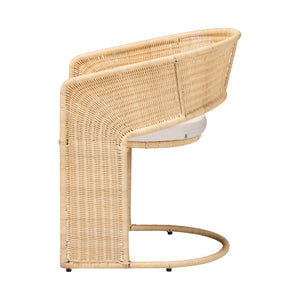 Bali & Pari Handcrafted Rattan Dining Chair with Cushion Bohemian Coastal Artisan