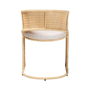 Bali & Pari Handcrafted Rattan Dining Chair with Cushion Bohemian Coastal Artisan