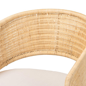 Bali & Pari Handcrafted Rattan Dining Chair with Cushion Bohemian Coastal Artisan