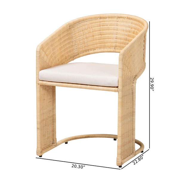 Bali & Pari Handcrafted Rattan Dining Chair with Cushion Bohemian Coastal Artisan