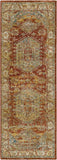 Palu Vibrant Rust Red Traditional Heriz-Inspired Area Rug, 2'7