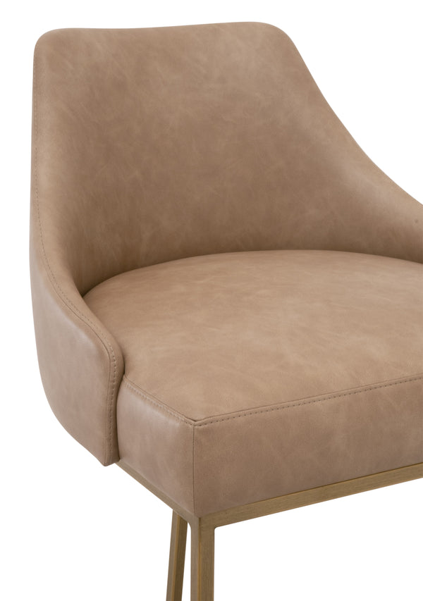 Essentials For Living Parissa Counter Stool Set Of 2 - Modern Brushed Gold Frame & Cozy Vegan Leather For Stylish Dining Ivanhoe Toast,Brushed Gold Steel Po,Lvl 6011cs.Ivt-bgld