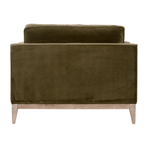 Parker Post Modern Sofa Chair Olive Velvet, Natural Gray Oak 6602-1.OLV/NG Essentials for Living