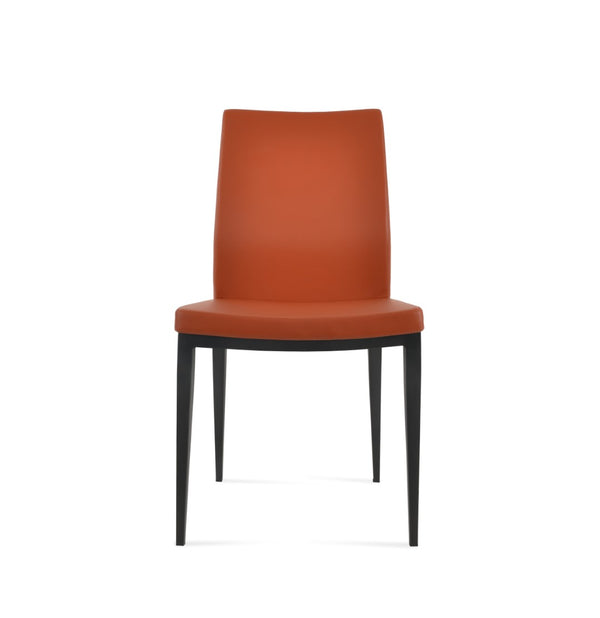 Soho Concept Pasha Mw Dining Chair - Stylish Fire-resistant Leatherette, Strong Metal Base, 2-year Guarantee Black  Soho-concept-dining-chair-04802