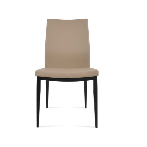 Soho Concept Pasha Mw Dining Chair - Stylish Fire-resistant Leatherette, Strong Metal Base, 2-year Guarantee Black  Soho-concept-dining-chair-04803