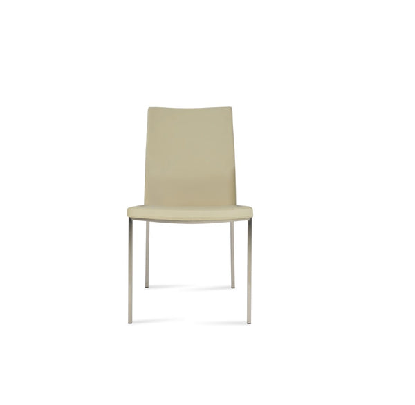 Soho Concept Pasha Metal Dining Chair With Fire-resistant Upholstery - Stylish Chrome Base, Light Grey Design Cream  Soho-concept-dining-chair-04798