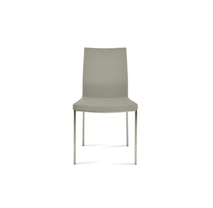Soho Concept Pasha Metal Dining Chair With Fire-resistant Upholstery - Stylish Chrome Base, Light Grey Design Light Grey  Soho-concept-dining-chair-04799