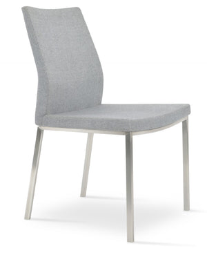 Soho Concept Pasha Sled Armchair - Stylish Dining Chair In Camira Blazer Wool, Chrome Base, 10-year Guarantee! Stone Brick  Soho-concept-dining-chair-04822