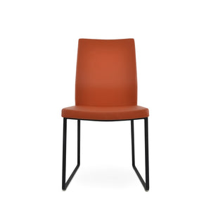 Soho Concept Pasha Sled Dining Chair In Soft Cream - Stylish Leatherette Design With 2-year Guarantee Included! Black  Soho-concept-dining-chair-04836