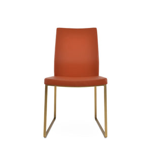 Soho Concept Pasha Sled Dining Chair - Premium Upholstery Options & Strong Base, 10-year Guarantee, Stylish Design Brass  Soho-concept-dining-chair-04837