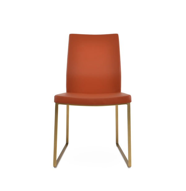 Soho Concept Pasha Sled Dining Chair - Premium Upholstery Options & Strong Base, 10-year Guarantee, Stylish Design Brass  Soho-concept-dining-chair-04837