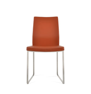 Soho Concept Pasha Sled Dining Chair With Chrome Finish & 5-year Guarantee - Stylish Comfort For Your Home Brick  Soho-concept-dining-chair-04846