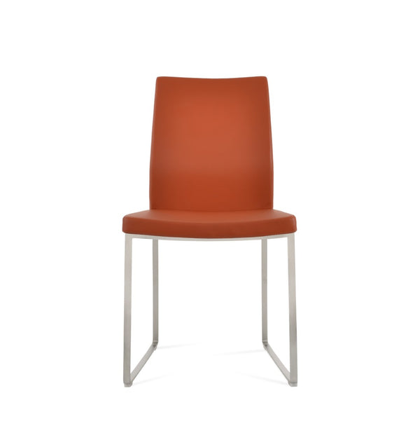 Soho Concept Pasha Sled Dining Chair With Chrome Finish & 5-year Guarantee - Stylish Comfort For Your Home Brick  Soho-concept-dining-chair-04846