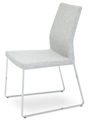 Soho Concept Pasha Sled Dining Chair - Premium Upholstery Options & Strong Base, 10-year Guarantee, Stylish Design Silver  Soho-concept-dining-chair-04886