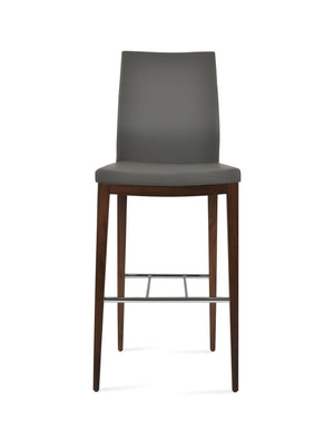 Soho Concept Pasha Wood Barstools & Counterstools – Durable Leatherette Seats, 2-year Guarantee, Stylish Design Walnut,Grey  Soho-concept-dining-chair-09098