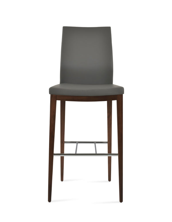 Soho Concept Pasha Wood Barstools & Counterstools – Durable Leatherette Seats, 2-year Guarantee, Stylish Design Walnut,Grey  Soho-concept-dining-chair-09098