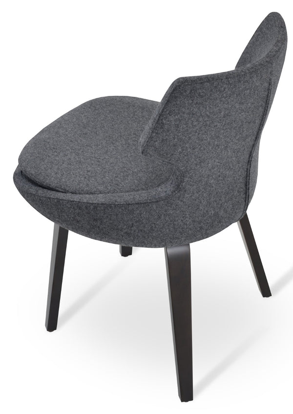 Soho Concept Patara Plywood Dining Chair With Premium Camira Wool Fabric & 10-year Guarantee – Stylish Comfort! Dark Grey,Wenge  Soho-concept-dining-chair-05489