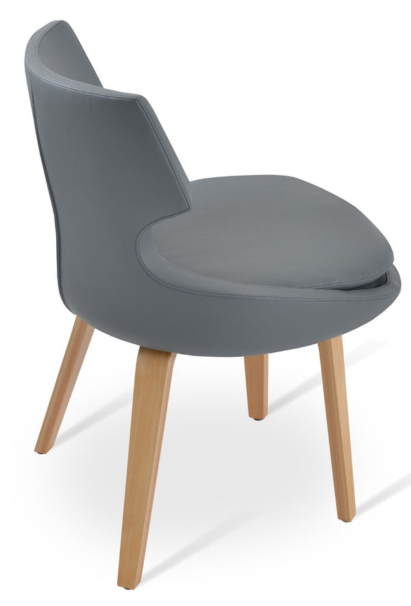 Soho Concept Patara Plywood Dining Chair With Memory Swivel, Soft Leatherette Upholstery & 2-year Guarantee Grey,Natural  Soho-concept-dining-chair-05492