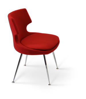 Soho Concept Patara Wire Dining Chair - Premium Camira Blazer Wool, 10-year Guarantee, Chic Chrome & Colors Chrome,Red  Soho-concept-dining-chair-05102