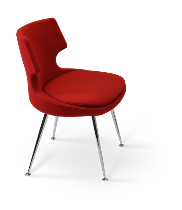Soho Concept Patara Wire Dining Chair - Premium Camira Blazer Wool, 10-year Guarantee, Chic Chrome & Colors Chrome,Red  Soho-concept-dining-chair-05102