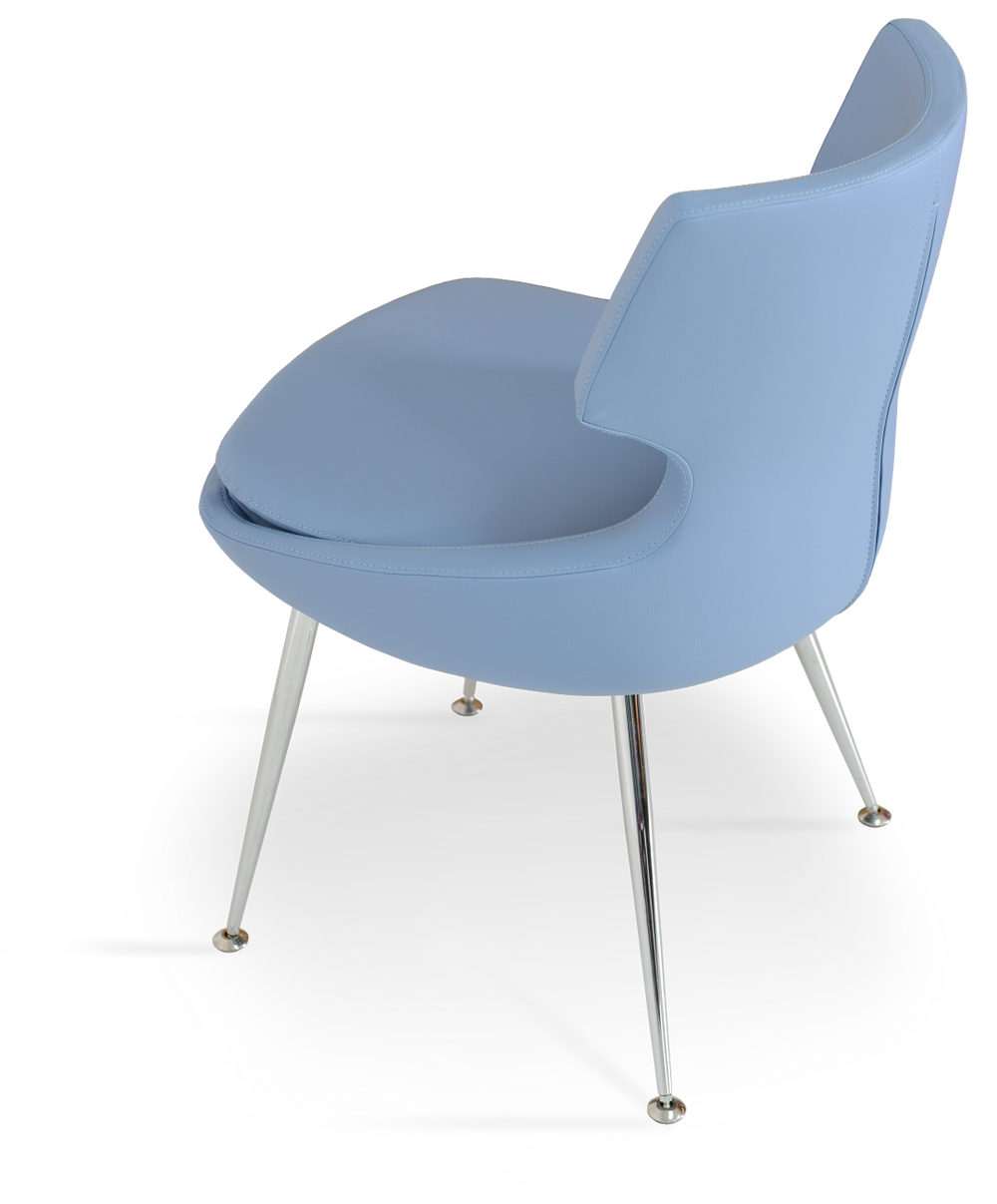 Soho Concept Patara Metal Dining Chair - Stylish Chrome Base, Soft Fire-retardant Leatherette, 2-year Guarantee Chrome,Blue  Soho-concept-dining-chair-05103