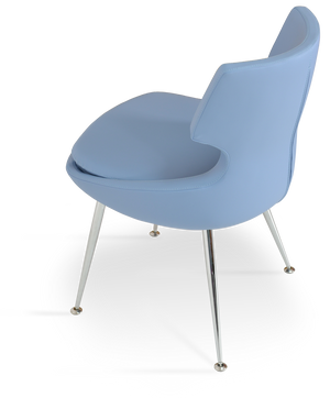 Soho Concept Patara Metal Dining Chair - Stylish Chrome Base, Soft Fire-retardant Leatherette, 2-year Guarantee Chrome,Blue  Soho-concept-dining-chair-05103