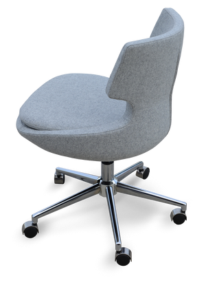 Soho Concept Patara Office Chair - Luxurious Camira Blazer Wool, 10-year Guarantee, Adjustable Height, Dark Grey Silver  Soho-concept-dining-chair-11922