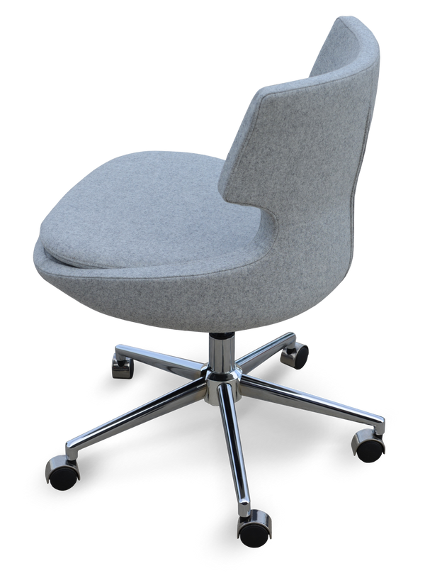 Soho Concept Patara Office Chair - Luxurious Camira Blazer Wool, 10-year Guarantee, Adjustable Height, Dark Grey Silver  Soho-concept-dining-chair-11922