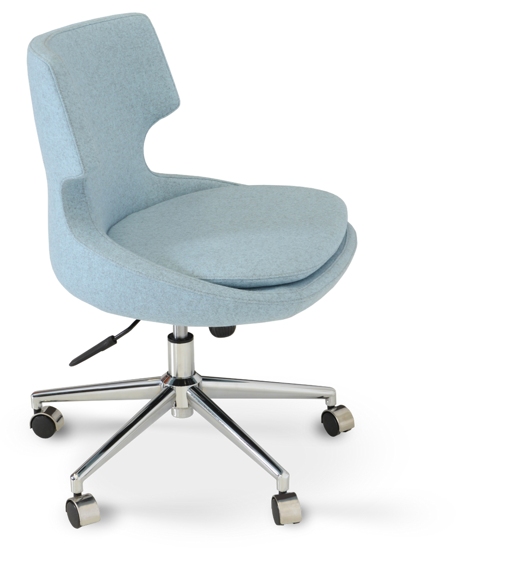 Soho Concept Patara Office Chair - Luxurious Camira Blazer Wool, 10-year Guarantee, Adjustable Height, Dark Grey Blue  Soho-concept-dining-chair-11924