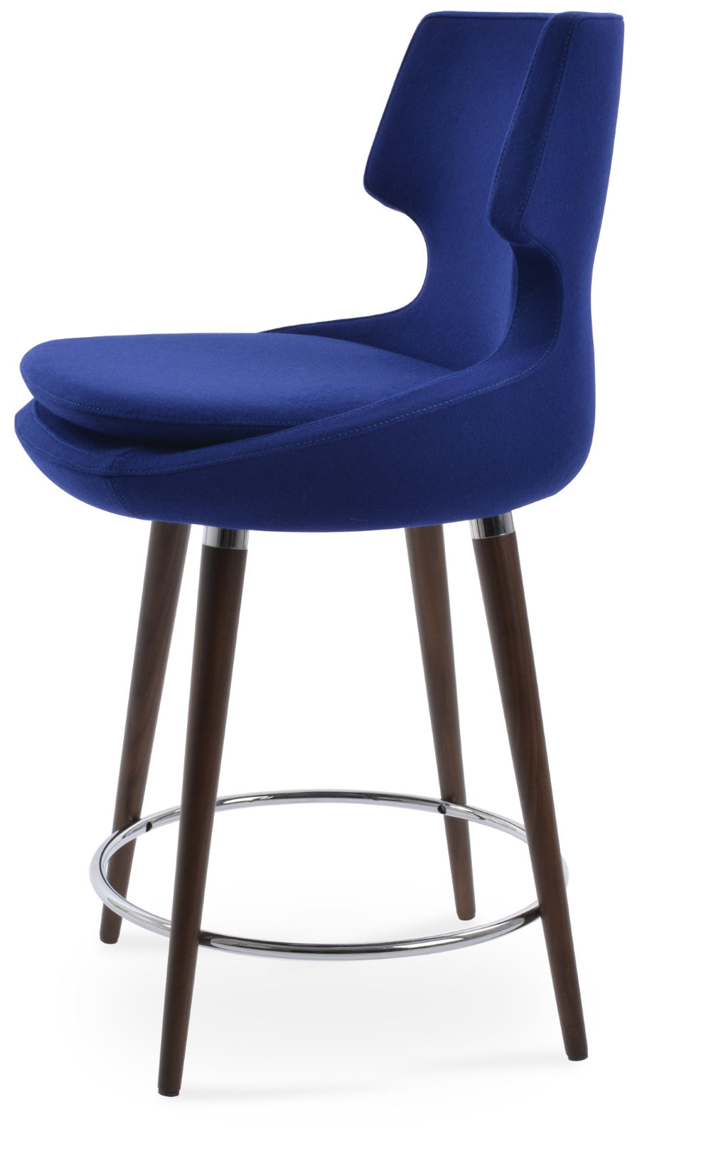 Soho Concept Patara Wood Barstools & Counterstools - Durable Camira Wool Fabric, 10-year Guarantee, Dark Grey Walnut,Blue  Soho-concept-dining-chair-09163