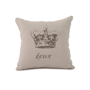 Zentique French Crown Linen-Look Throw Pillow 18x18 with Vintage Crown Motif, Plush Insert, Refined Texture Pattern 28
