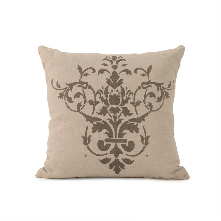 Zentique French 24x24 Floral Linen Pillow with Vintage Botanical Print, Removable Insert, Cozy Accent Decor Pattern 6