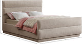 Paxton Beige Chenille Fabric Full Bed PaxtonBeige-F Meridian Furniture