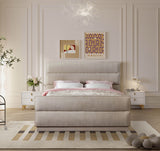 Paxton Beige Chenille Fabric King Bed PaxtonBeige-K Meridian Furniture