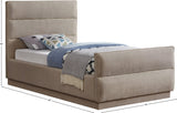 Paxton Beige Chenille Fabric Twin Bed PaxtonBeige-T Meridian Furniture