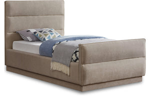 Paxton Beige Chenille Fabric Twin Bed PaxtonBeige-T Meridian Furniture