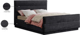 Paxton Black Chenille Fabric Full Bed PaxtonBlack-F Meridian Furniture