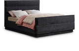 Paxton Black Chenille Fabric Full Bed PaxtonBlack-F Meridian Furniture