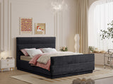 Paxton Black Chenille Fabric Full Bed PaxtonBlack-F Meridian Furniture