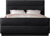 Paxton Black Chenille Fabric Full Bed PaxtonBlack-F Meridian Furniture