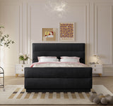 Paxton Black Chenille Fabric Full Bed PaxtonBlack-F Meridian Furniture