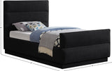 Paxton Black Chenille Fabric Twin Bed PaxtonBlack-T Meridian Furniture