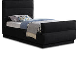 Paxton Black Chenille Fabric Twin Bed PaxtonBlack-T Meridian Furniture