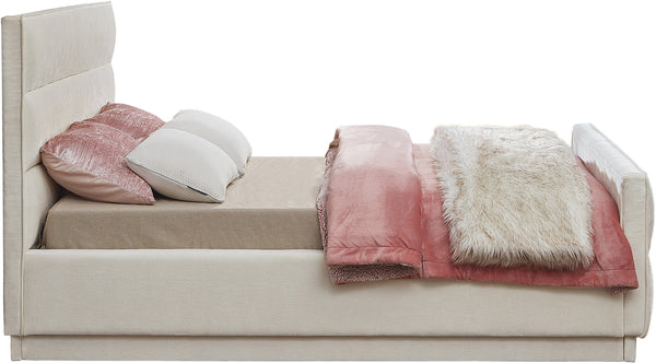 Paxton Cream Chenille Fabric King Bed PaxtonCream-K Meridian Furniture