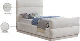 Paxton Cream Chenille Fabric Twin Bed PaxtonCream-T Meridian Furniture