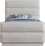 Paxton Cream Chenille Fabric Twin Bed PaxtonCream-T Meridian Furniture