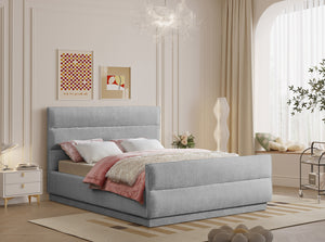 Paxton Grey Chenille Fabric King Bed PaxtonGrey-K Meridian Furniture